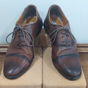 Men's Brown Leather Oxford Shoes Steve Madden Size 10